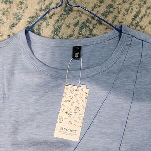 Automet Women's Long Sleeve Blue Top